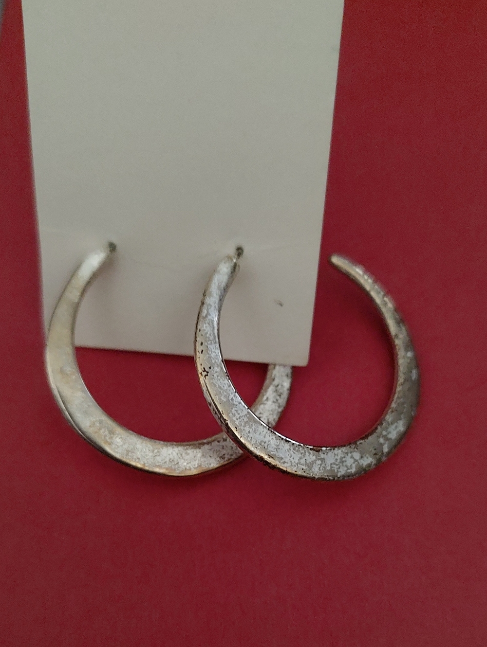 Silver-Tone Crescent Hoop Earrings - Women Jewelry
